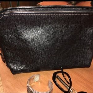 Cole Haan black leather clutch